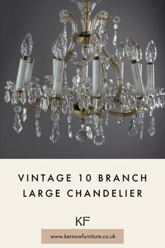 Vintage Chandeliers add a sense of grandure to your home. Reflecting the light and glistening in the sun. We stock a huge range of vintage lighting for any home. Vintage Chandeliers, Branch Chandelier, Crystal Flowers, Home Vintage, Large Chandeliers