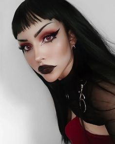 @sagittalien Maquillage Goth, Edgy Makeup Looks, Club Makeup, Goth Eye Makeup, Drag Queen Makeup, Witch Makeup, Valentines Day Makeup, Creepy Halloween Makeup