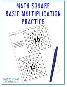 the printable worksheet for math square basic multiplication practice is shown