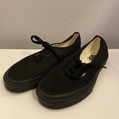 Tried On Once, Never Worn. Size Men's Low Top Vans All Black. Have Just Sat In Closet. Vans All Black, Classic Black Low-top Skate Shoes, Black Low-top Vans Sneakers, Black Breathable Low-top Skate Shoes, Vans Low-top Sneakers For Skateboarding, Black Synthetic Vans Sneakers, Low Top Vans, Men's Vans, Vans Black