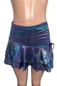 Iridescent Fairycore Stretch On Ruffle Mini Skirt Party Cosplay Costume S Nwrs | eBay Fairy Kei Fitted Skirt With Ruffles, Party Purple Ruffled Mini Skirt, Party Mini Skirt With Ruffles In Purple, Fitted Ruffled Mini Skirt For Cosplay, Purple Ruffled Mini Skirt For Party, Purple Ruffle Bottoms For Party, Purple Ruffled Bottoms For Party, Ruffled Halloween Party Bottoms, Halloween Ruffled Mini Skirt For Party