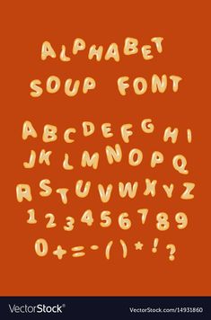 the alphabet and numbers are drawn with yellow ink on an orange background, which is also in