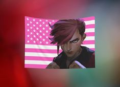 26x36" Tapestry of Vi in front of a pink american flag <3 (LOORD she is so fine) the perfect wall hanging for any Arcane fan!  ★ All products are professionally printed- I do not use vinyl! ★ Orders are final - I unfortunately cannot accept returns as each item is made-to-order. Please carefully read the listing before placing an order! :) ★ About the item: 100% polyester machine-washable tapestry. 26x36" American Flag Tapestry, Pink American Flag, League Of Legends Arcane, Gamer Art, Happily Married, Gamer Gifts, Christmas Is Coming, League Of Legends, Game Art