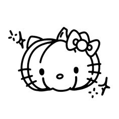 a hello kitty drawing on a white background