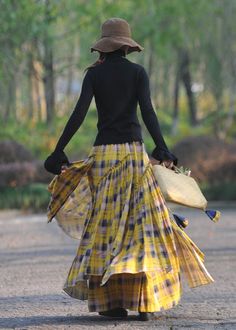 Original Yellow Wrinkled Plaid Patchwork Cotton Asymmetrical Skirt SpringFabric: Cotton 45%, Linen 55%Size & Fit: This garment fits true to size.Length: Size 2XL measures 35.88"from waist to hem.Waist:Fitted - elastic waist allows stretch Hip: Loosely Fitted. room for hips. Hand Wash Cold. Spring Fabric, Asymmetrical Skirt, Elastic Waist, Hand Wash, Plaid, Elastic, Skirt, The Originals, Yellow