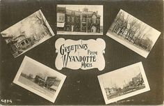 old black and white photograph of buildings with greetings from my grandmother's mother