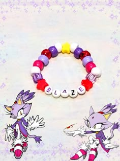 if anyone wants to suggest a character I should make into a bracelet, feel free to comment! #blazethecat #blaze #bracelet #kandi Blaze The Cat, Cat Bracelet, Perler Beads, Feelings