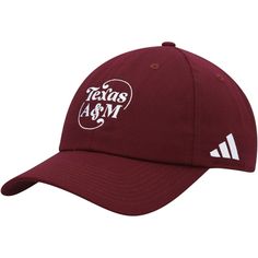 Add a timeless finish to any Texas A&M Aggies look with this Slouch hat from adidas. It features a throwback-inspired team wordmark across the front and a classic design for added detail. With a relaxed structure and adjustable strap for a perfect fit, this versatile cap is a must-have for any Texas A&M Aggies collection. Low crown Curved bill Unstructured relaxed fit Embroidered graphics Officially licensed Woven clip tag Imported Wipe clean with a damp cloth Brand: adidas Material: 100 Adidas Cap With Logo, Adidas Adjustable Hat With Curved Brim, Adjustable Adidas Hat With Curved Brim, Adidas Adjustable Curved Brim Hats, Adidas Curved Brim Adjustable Hat, Adjustable Adidas Curved Brim Hat, Adidas Logo Adjustable Snapback Hat, Adjustable Adidas Logo Snapback Hat, Adjustable Adidas Hat With Logo