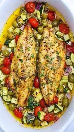 Mediterranean Baked Fish, Baked Mackerel, Oven Baked Fish, Fish Cooking, Fish Dinner Recipes, Rice Side