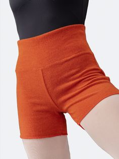 Orange Warm-up Dance Shorts MP918 for Women and Men by Atelier della Danza MP Trash Bag Pants, Stylish Overalls, Halter Leotard, Ballet Classes, Mesh Leotard, Lace Leotard, Lycra Shorts, Ballet Tights, Bag Pants