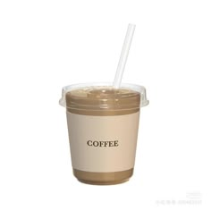 a coffee cup with a straw sticking out of it