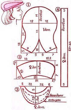 a drawing of a woman's hat with measurements