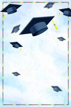 graduation caps are flying in the air and there is no image on this page to describe