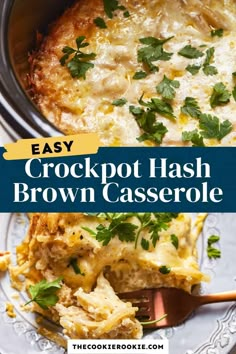 an easy crockpot hash brown casserole recipe