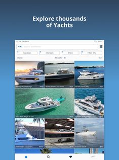 the screenshot shows different boats and yachts