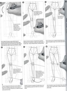 the instructions for how to draw legs and feet in pencil, with pictures on them