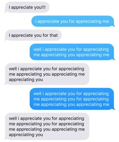 two texts that are in the same language, one is telling another to be appreciating