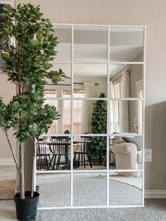 an easy industrial mirror for the living room