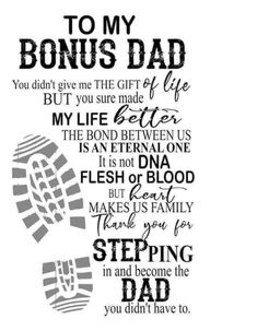 a poster with the words to my sons dad and his feet in black on white