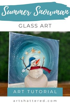 Snowman on the Beach Glass Art Tutorial Beach Glass Art, Crushed Glass, Fun Christmas