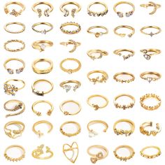 PRICES MAY VARY. Package included: You will get 45 pieces stackable knuckle rings for women, which include star, moon, flower, pearl, chain and so on. The minimalist style to these rings makes them all the more beautiful and classy. Great value for your money. Premium material: All gold rings set are made of high-quality alloy materials combined lead and nickel free, no harm to your body. Gold plated electroplating process, bright color, environmentally friendly materials, comfortable fit design Rings Pack, Rings Set For Women, Special Gifts For Him, Commitment Rings, Electroplating Process, Gold Rings Stackable, Stacking Ring Set, Knuckle Rings, Gold Ring Sets