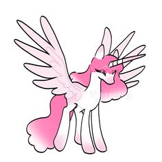 a pink and white pony with wings