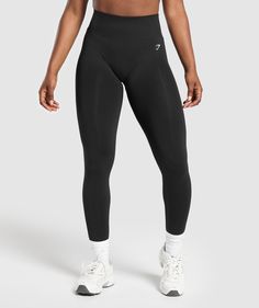 Gymshark Everyday Seamless Leggings - Black Gymshark Seamless Leggings, Gymshark Outfit, Athletic Dresses, Gym Jacket, Gym Fits, Black Seamless, High Intensity Workout