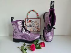 Thank you for reviewing my item.  Dr Doc Martens 1460 8 hole pascal mermaid purple boots Iridescent snake UK6.5 Excellent quality & made to last! Condition: Brand New  I am a trusted seller. Please check my page for feedback on my previous sold items.   2-3 working days delivery to UK, 3-5 working days delivery to rest of Europe. 5 - 10 working day delivery to rest of the world. Item will be send tracked (recorded). Worldwide tracked sending 30 Euro Item will be well packed, shipped ASAP Please Purple Dr Martens, Iridescent Snake, Doc Martens 1460, Mermaid Purple, Purple Boots, Womens Booties, Martens Boots, Dr Martens Boots, Booties Ankle Boots