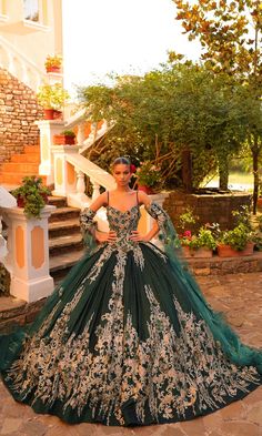 Long quinceanera ball gown with sheer draped sleeves and sweetheart neckline. Green Sweetheart Neckline Evening Dress For Quinceanera, Long Sleeve Ball Gown For Quinceanera And Prom Season, Quinceanera Ball Gown With Sweep Train And Fitted Bodice, Elegant Green Quinceanera Dress For Evening, Fitted Long Sleeve Ball Gown For Quinceanera, Fitted Wedding Dress For Quinceanera, Long Sleeve Ball Gown With Fitted Bodice For Quinceanera, Long Sleeve Fitted Bodice Ball Gown For Quinceanera, Elegant Long Sleeve Ball Gown For Quinceanera