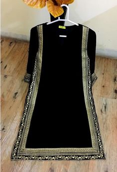 Black Velvet Shirt, Pakistani Fashion Party Wear, Salwar Kamiz, Best Dress, Casual Wear Dress