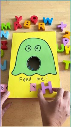 Make learning Letters fun for kids with this Feed the Monster Letter Matching Toy! A fun letter matching activity for preschoolers and toddlers. Feed The Letter Monster, Literacy Activities Eyfs 3-4, Fun Activities To Learn Letters, Letters Games Preschool, Activities For Montessori Kids, Sensory Literacy Activities, Matching Letters Activities, Learning Letters Activities For Toddlers, Feed The Monster Activity