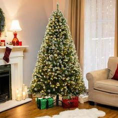 a decorated christmas tree in a living room