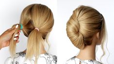 French Roll Hairstyle, Hair Updos Tutorials, French Roll, Roll Hairstyle, Short Homecoming Hair, French Twist Hair, Easy Hair Updos, Long Hair Updo, Hairdos For Short Hair