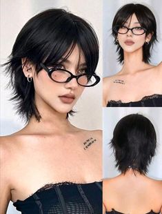 Haircut Model For Women, Haircut Mullet Women, Short Haircut Bangs, Model Haircut, Haircut Women, Hairstyle Fashion, Short Hair Wigs