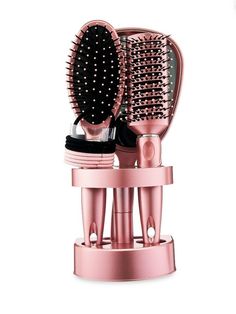 #ad Pink Hair Care 12 Piece Hairbrush Set Pink Hair Care, Pink Brush Set, Pink Brush, Pink Hair Clips, Paddle Brush, Hair Styling Tools, Roller Brush, Hair Setting