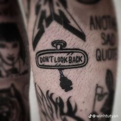 Horror Quote Tattoo, Trapped In My Mind Tattoo Ideas, Drifting Tattoo, Black Ink Tattoo Men, Outcast Tattoo, Dont Look Back Tattoo, Flash Tattoo Men, Small Blackwork Tattoo, Cool Flash Tattoos