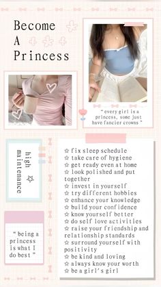 Pink Glow Up Aesthetic, Princess Tips Aesthetic, How To Dress Like A Princess, How To Become A Princess, Princess Glow Up, Wonyoungism Aesthetic Pictures, How To Be More Girly Tips, How To Be A Princess, Princess Life Aesthetic