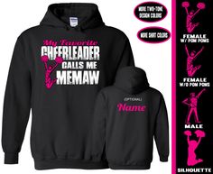 Cheer Memaw Hoodie, My Favorite Cheerleader Calls Me Memaw Cheerleading Hoodies, Cheer Backspot, Backspot Cheer, Cheerleading Gift Ideas, Cheerleader Gift Ideas, Cheer Grandma, Cheer Gift Ideas, Cheerleader Birthday, Cheerleader Gift