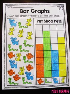 the color and graph worksheet for pet shop pets