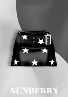 a black and white photo with stars on the side of a bag that says, sunberry