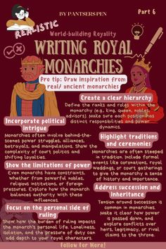 the poster for writing royal monarchs, which is also in english and spanish language