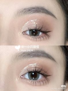 Asian Prom Hair, White Eye Makeup, Disco Makeup, Sparkly Eyeshadow, Sparkly Makeup, Concert Makeup, Prom Eye Makeup