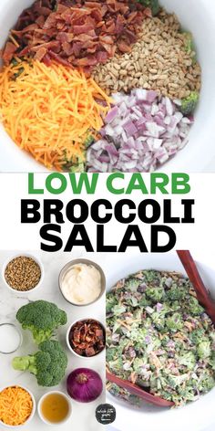 the broccoli salad has been made with low carb and is ready to be eaten