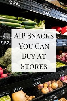 On the AIP Diet, out and about and find yourself in a panic because you don't have anything to eat? Here's a list of snack foods (foods that don't require any cooking or minimal prep) that you can find in most grocery stores, Target, Wal-mart, and even some grocery store convenience stores. #aipdiet #aiptips #autoimmuneprotocol #thrivingonpaleo Aip Batch Cooking, Aip Snacks, 1200 Calorie Diet Meal Plans, Aip Snack, Aip Breakfast