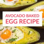 an egg is sitting in the middle of baked eggs on top of zucchini