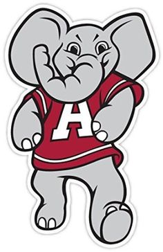 an elephant sticker with the letter a on it's chest and its trunk