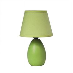 a green lamp on a white background with a light shade in the middle and bottom