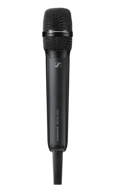 a black microphone on a white background