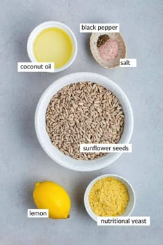 the ingredients to make this recipe include sunflower seeds, lemon juice, and coconut oil