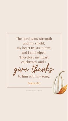 the lord is my strength and my shield, my heart trusts in him, and i am